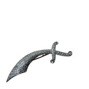 Sparkling Crystal Dagger Sword Brooch Pin Rhinestone Statement Jewelry